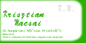 krisztian macsai business card